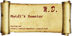 Matók Demeter névjegykártya